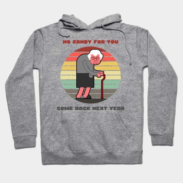 Sunset Old Lady / No Candy for You Hoodie by nathalieaynie